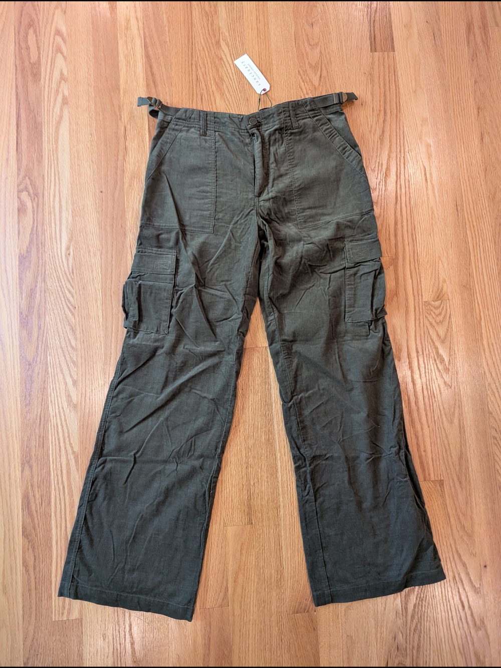Sanctuary Size L Lightweight Corduroy Olive Cargo Pants